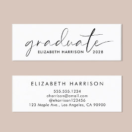 Minitarjeta De Visita Nombre de graduación de script de moda