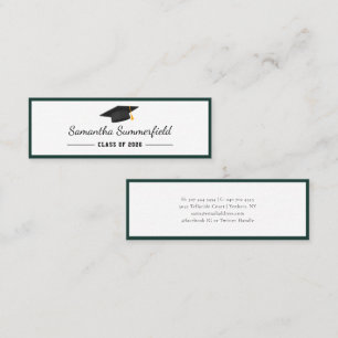 Minitarjeta De Visita Nombre de graduación simple 2026 Script Minimalist