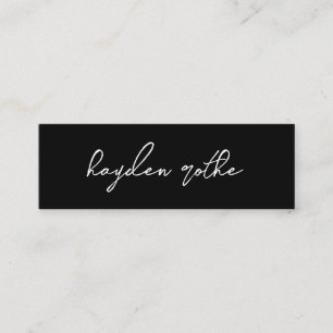 Minitarjeta De Visita Nombre de tipo de letra Minimalista de firma negra