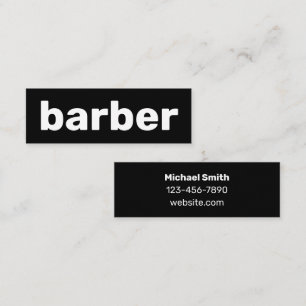 Minitarjeta De Visita Nombre del barbero Número de teléfono Sitio web Bl