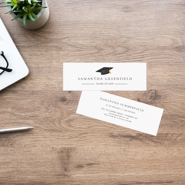 Minitarjeta De Visita Nombre moderno de graduación simple 2025 (Graduation 2025 Grad Student Mini Calling Card)