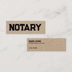 Minitarjeta De Visita Notary Kraft