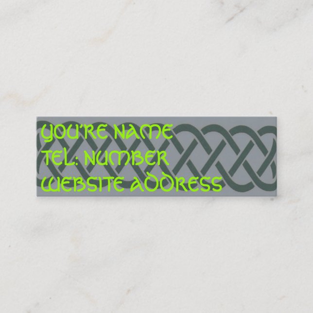 Minitarjeta De Visita Nudo celta gris en gris (Anverso)