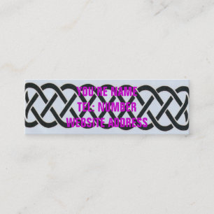 Minitarjeta De Visita Nudo celta negro sobre blanco