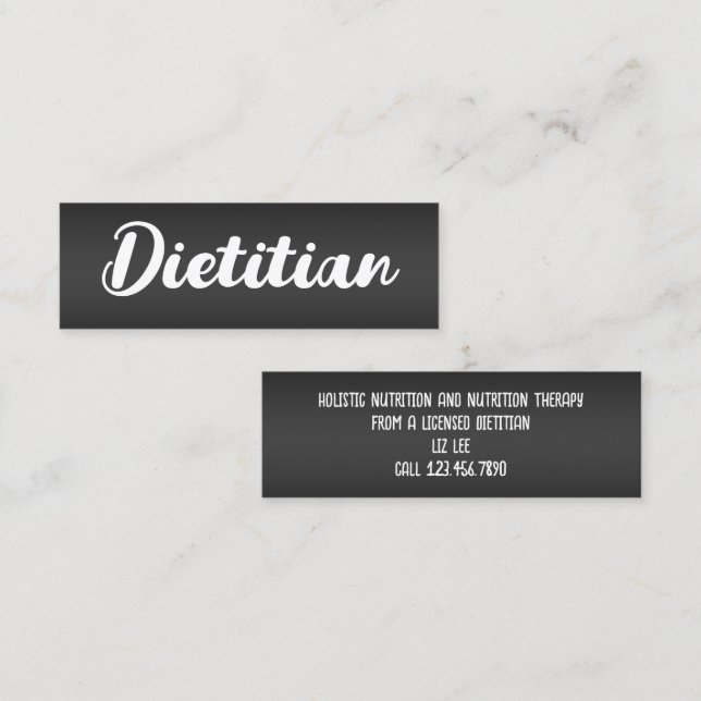 Minitarjeta De Visita Nutrición dietista de alimentos (Anverso / Reverso)