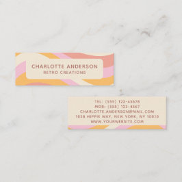 Minitarjeta De Visita Onda de Vintage Girly Retro Resumen Femenino de mo