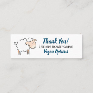 Minitarjeta De Visita Opción vegan gracias al alcance del restaurante