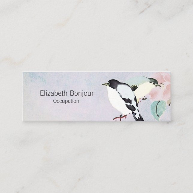 Minitarjeta De Visita OPCIONES DE PAPEL/TAMAÑO/FORMA DE Aves Relajantes  (Anverso)