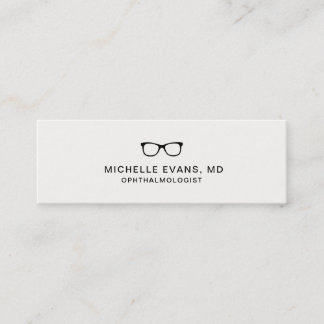 Minitarjeta De Visita Ophthalmólogo Black Eyeglasses