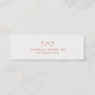 Minitarjeta De Visita Ophthalmólogo Rosa Oro Eyeglasses