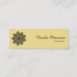 Minitarjeta De Visita Ornamento redondo del cordón negro