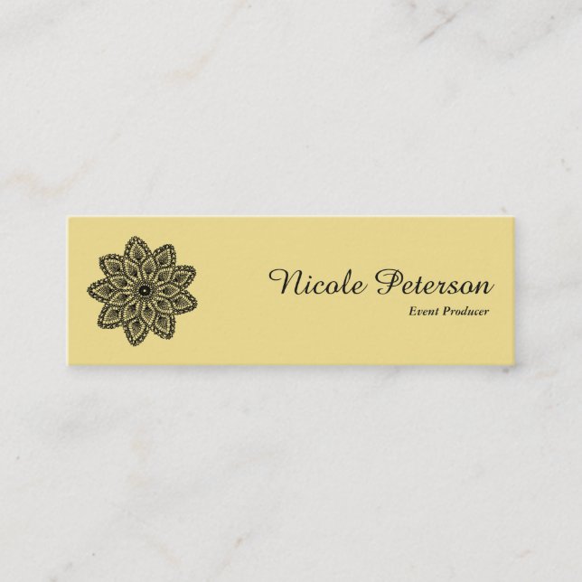 Minitarjeta De Visita Ornamento redondo del cordón negro (Anverso)