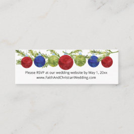 Minitarjeta De Visita Ornamentos de Navidad, sitio web Boda RSVP