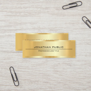Minitarjeta De Visita Oro Falso Profesional Moderno Elegante Simple