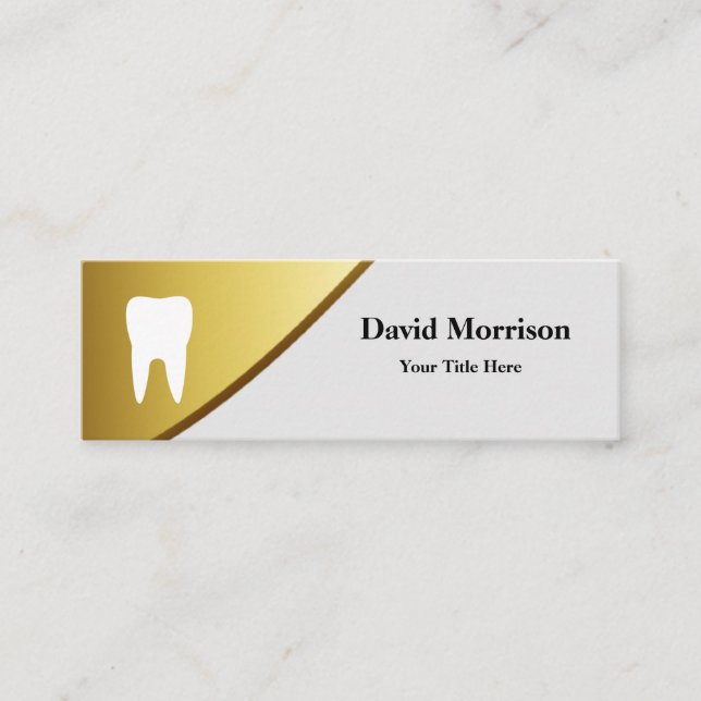 Minitarjeta De Visita Oro moderno del dentista y ayudante de dentista (Anverso)