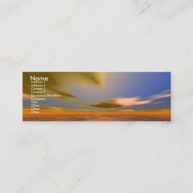 Minitarjeta De Visita OSCURIDAD/nubes de ciencia ficción de ensueño (Anverso)