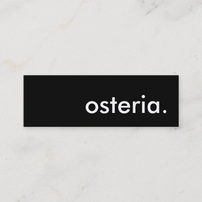 Minitarjeta De Visita osteria. (Anverso)