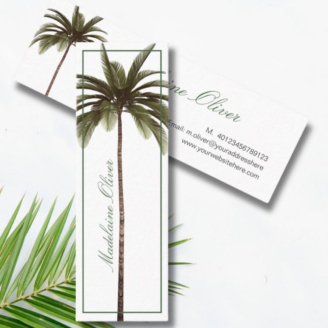 Minitarjeta De Visita Palm Tree Tropical Elegante (Subido por el creador)