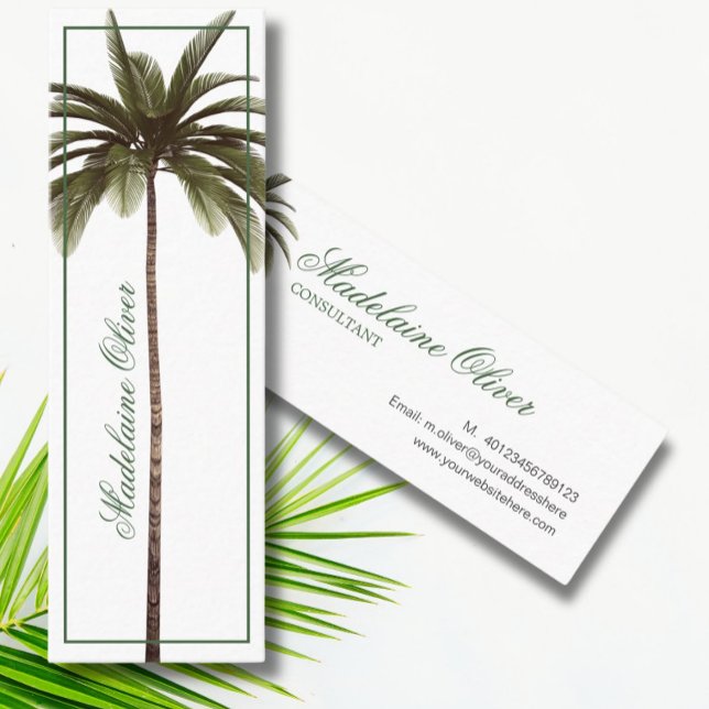 Minitarjeta De Visita Palm Tree Tropical Elegante (Subido por el creador)