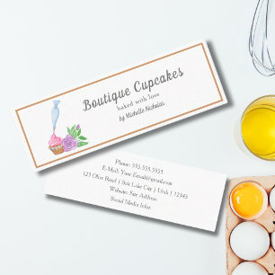 Minitarjeta De Visita Panadería de Cupcakes con Glaseado de Acuarela, De