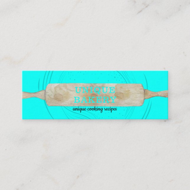 Minitarjeta De Visita Panadería única Rolling Pin pequeño y elegante neó (Anverso)