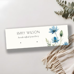 Minitarjeta De Visita Pantalla Blue Wildflower Earl Hoop Loop Stud