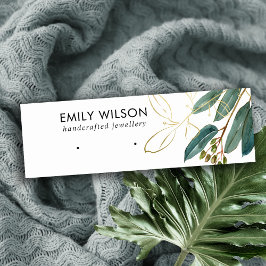 MINITARJETA DE VISITA PANTALLA DE GOLD GREEN EUCALYPTUS FAUNA EARRRRING 