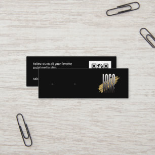 Minitarjeta De Visita Pantalla de ingresos negra con logotipo simple con