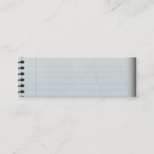 Minitarjeta De Visita Papel alineado del cuaderno espiral