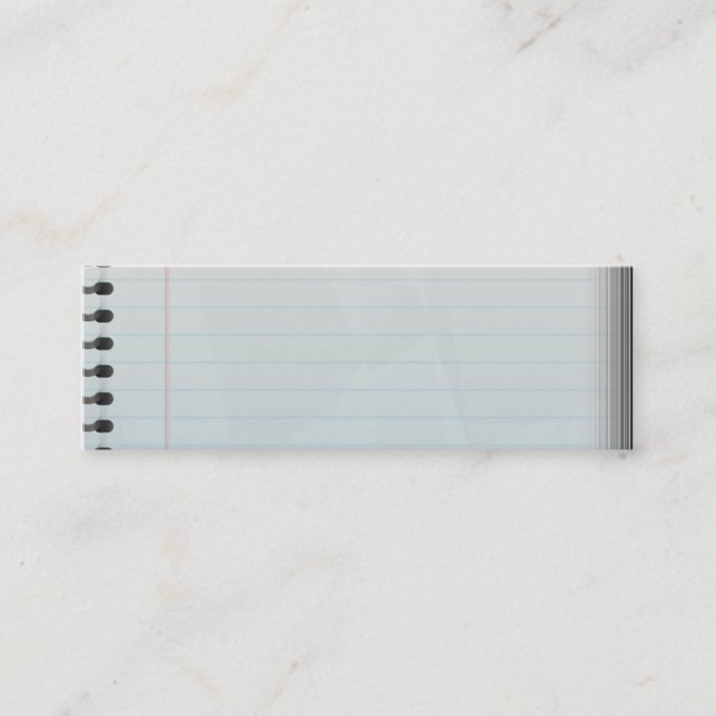 Minitarjeta De Visita Papel alineado del cuaderno espiral (Anverso)