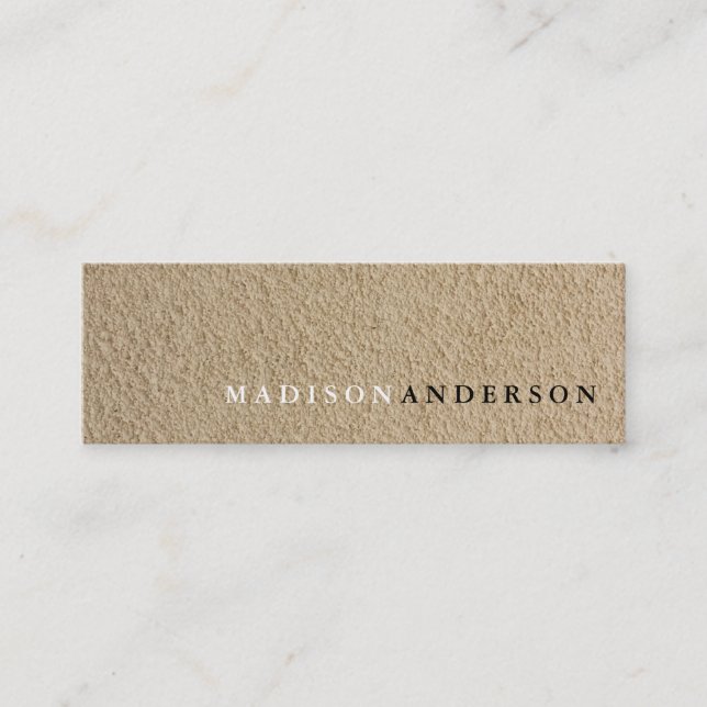 Minitarjeta De Visita Papel de arena marrón Minimalista (Anverso)