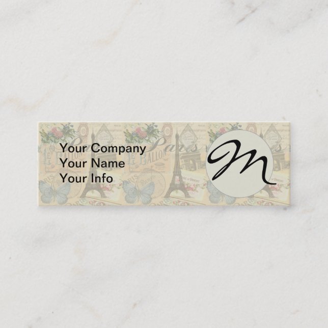 Minitarjeta De Visita París Francia Viajes de arte colorido (Anverso)