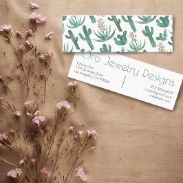 Minitarjeta De Visita Patrón de acuarela de Moda de cuactus y suculentos