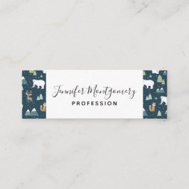 Minitarjeta De Visita Patrón de animales de invierno de Navidades hábile