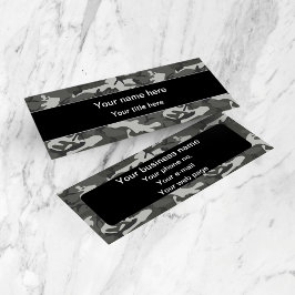 Minitarjeta De Visita Patrón de camuflaje gris, patrón militar, ejército