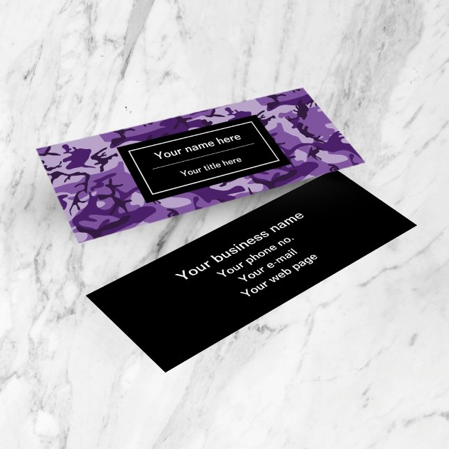Minitarjeta De Visita Patrón de camuflaje púrpura, militar, militar (Subido por el creador)