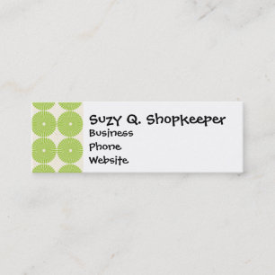 Minitarjeta De Visita Patrón de discos de circulos giratorios verdes de 