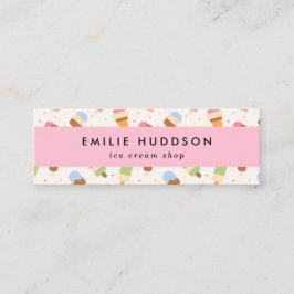 Minitarjeta De Visita Patrón De Helados, Tienda De Helados, Parque De He