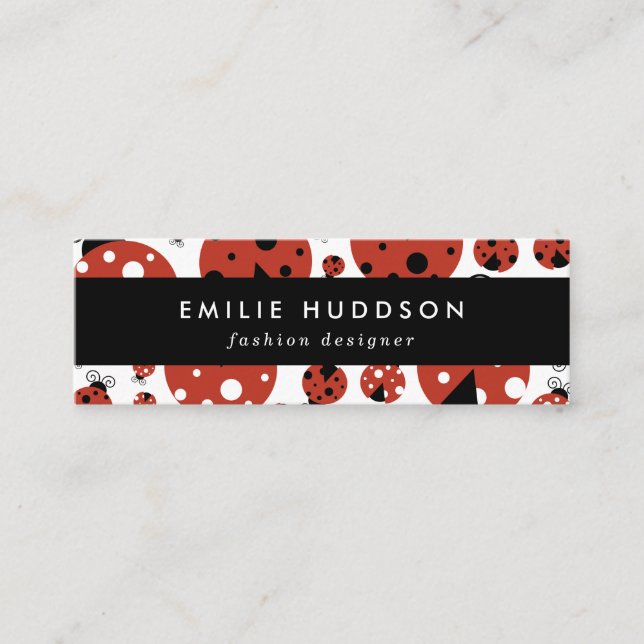 Minitarjeta De Visita Patrón De Ladybugs, Cute Ladybugs, Red Ladybugs (Anverso)