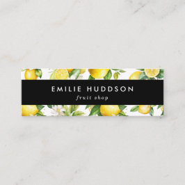Minitarjeta De Visita Patrón de limón, flores de limón, cítricos, tienda