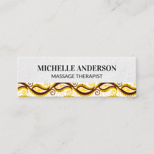 Minitarjeta De Visita Patrón de paro amarillo