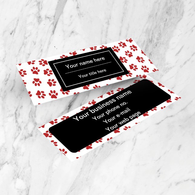 Minitarjeta De Visita Patrón De Patas, Patas De Perro, Patas De Gatos, P (Subido por el creador)