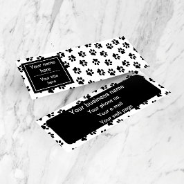 Minitarjeta De Visita Patrón De Patas, Patas De Perro, Patas De Gatos, P