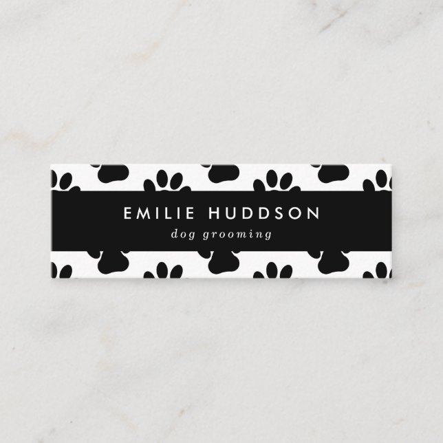 Minitarjeta De Visita Patrón De Paws, Perro Groomer, Perro Walker, Tiend (Anverso)