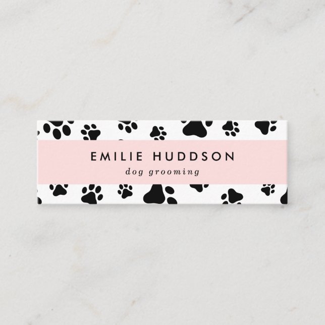 Minitarjeta De Visita Patrón De Paws, Perro Groomer, Perro Walker, Tiend (Anverso)