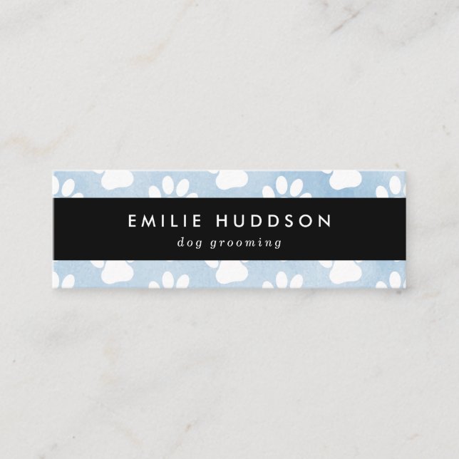 Minitarjeta De Visita Patrón De Paws, Perro Groomer, Perro Walker, Tiend (Anverso)