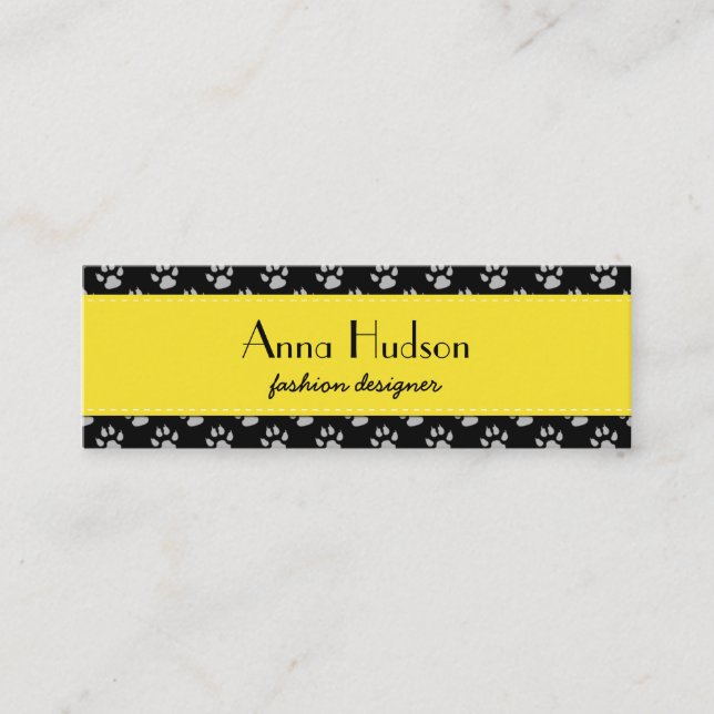 Minitarjeta De Visita Patrón De Paws, Perro Groomer, Perro Walker, Tiend (Anverso)