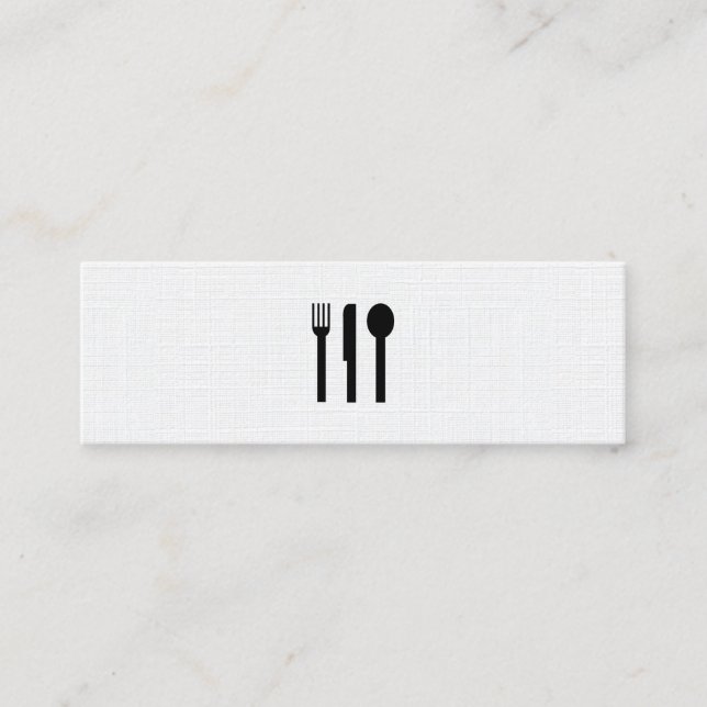 Minitarjeta De Visita Patrón de Silverware / Linen (Anverso)