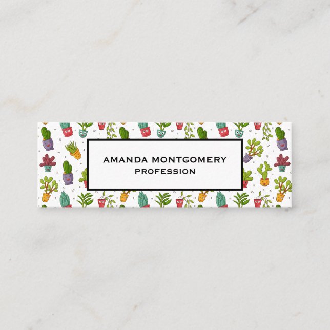 Minitarjeta De Visita Patrón de suculentos de la naturaleza de Cactus (Anverso)