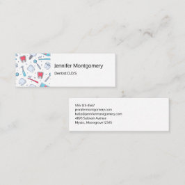 Minitarjeta De Visita Patrón dental de dientes y herramientas